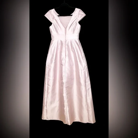 NWT Alfred Sung D767 Pink Cap Sleeve Pleated Skirt Dress with Pockets, Size 6R - Picture 5 of 15